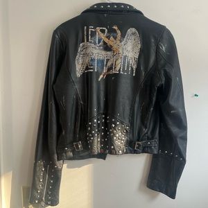 Vintage Wilson’s Leather awesome Led Zeppelin leather jacket in women’s Large